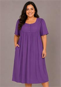 100% Cotton Magenta Short Lounger Dress